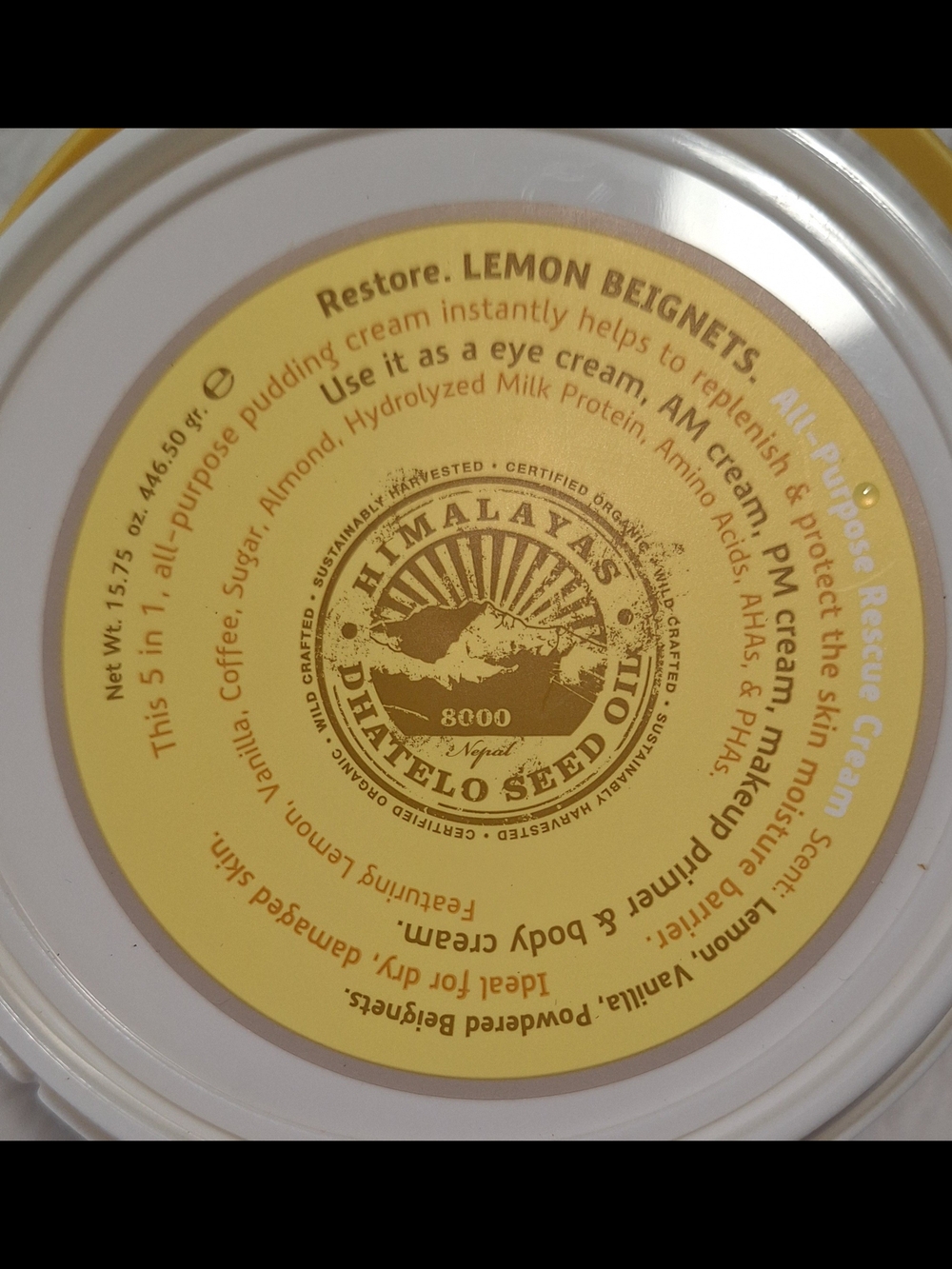 Himalayan Dhatelo Seed Oil Lemon Beignets Moisturizer - Yellow